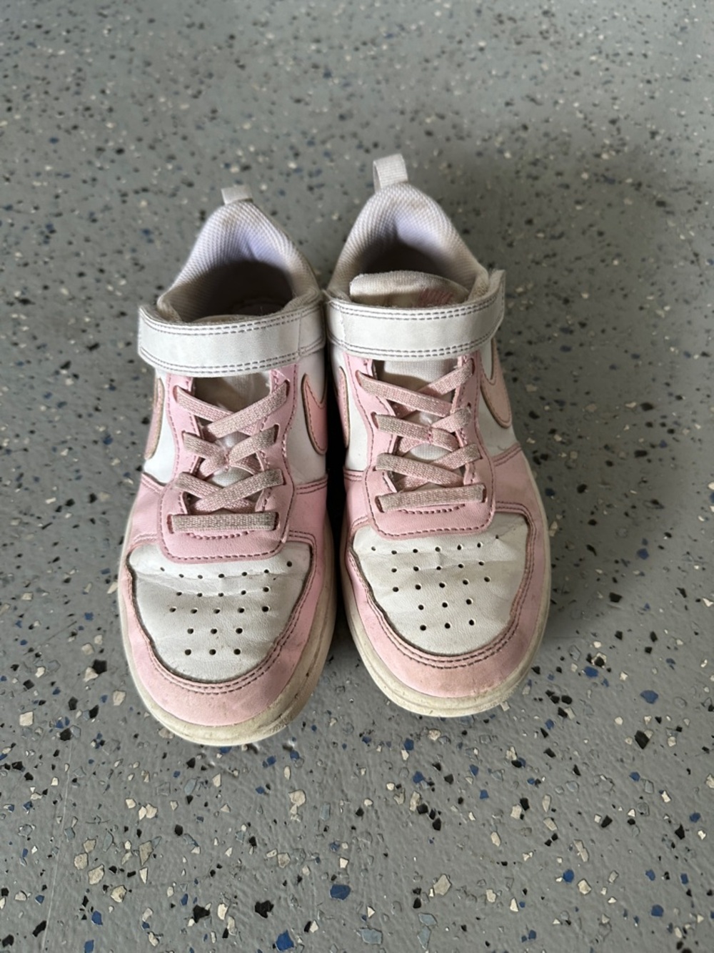 Nike Kids White and Pink Velcro Lace-Up Sneakers 13C